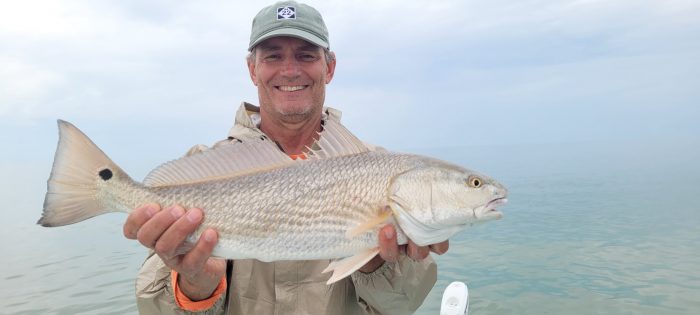 Pat caught a big redfish right out of the gate